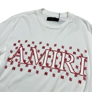 Amiri White T-Shirt with Red Logo